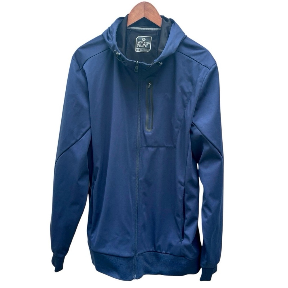 Full Zip Hooded Jacket Navy Blue Men's L Mondetta Outdoor Project Softshell